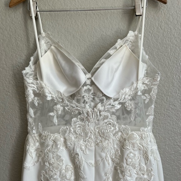 Vision of Romance White Sheer Mesh Embroidered Sequin Maxi Dress - Picture 5 of 8